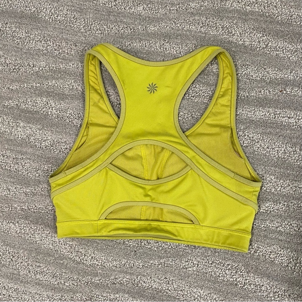 Athleta Medium Support Neon Green Sports Bra Sz S